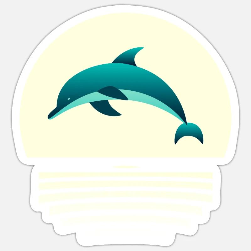 Dauphin dans le saut - Sticker taille S (10 x 10 cm) - blanc mat