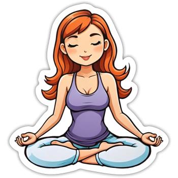 Yoga Mädchen Lotus Position - Sticker Größe S (10 x 10 cm) - Mattweiß - Vorne