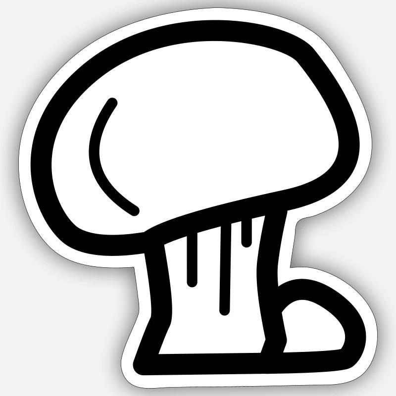 Pilz - Sticker Größe S (10 x 10 cm) - Mattweiß