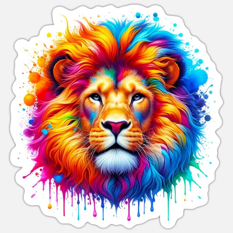 Lion - Sticker size S (10 x 10 cm) - white matte
