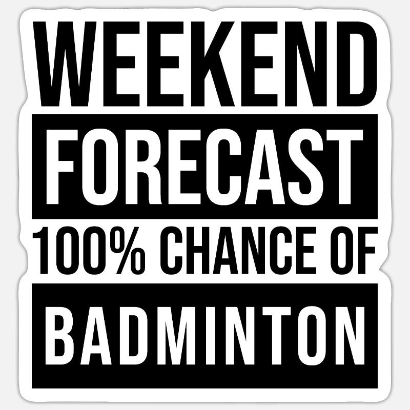 Badminton - Sticker size S (10 x 10 cm) - white matte