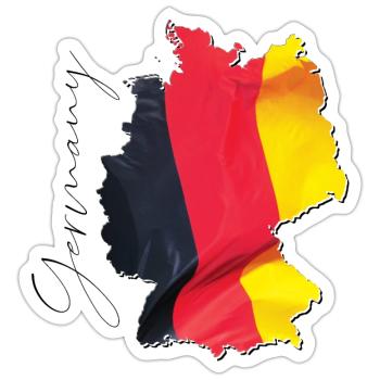 Germany Flag on the Germany Map EN - Sticker size S (10 x 10 cm) - white matte - Front