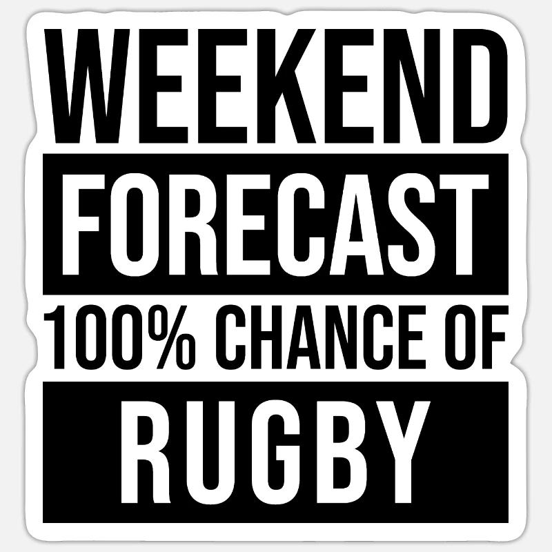 rugby - Sticker taille S (10 x 10 cm) - blanc mat