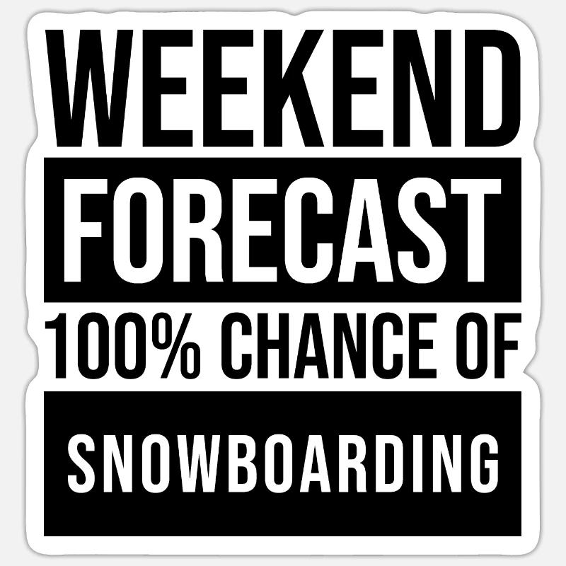 Planche à neige - Sticker taille S (10 x 10 cm) - blanc mat