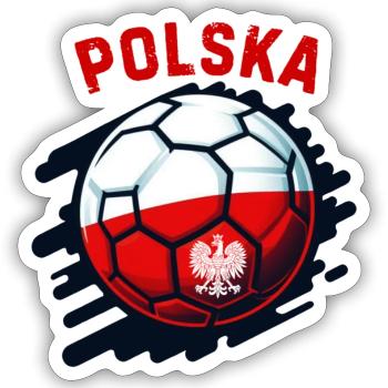 Football polonais - Sticker taille S (10 x 10 cm) - blanc mat - Devant