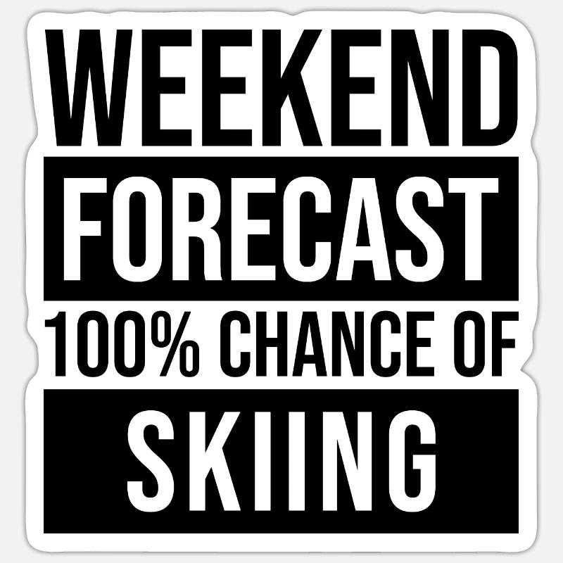 Ski - Sticker taille S (10 x 10 cm) - blanc mat