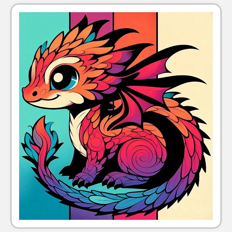 Dragon - Sticker size S (10 x 10 cm) - white matte