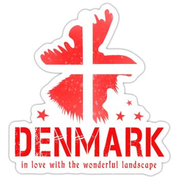 denmark 2024 red white - Sticker Größe S (10 x 10 cm) - Mattweiß - Vorne