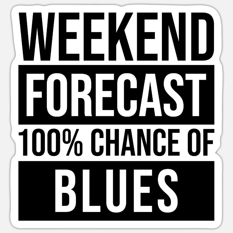 blues - Sticker taille S (10 x 10 cm) - blanc mat