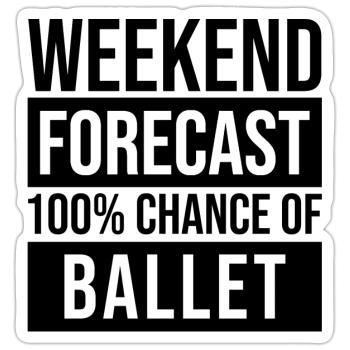 ballet - Sticker taille S (10 x 10 cm) - blanc mat - Devant