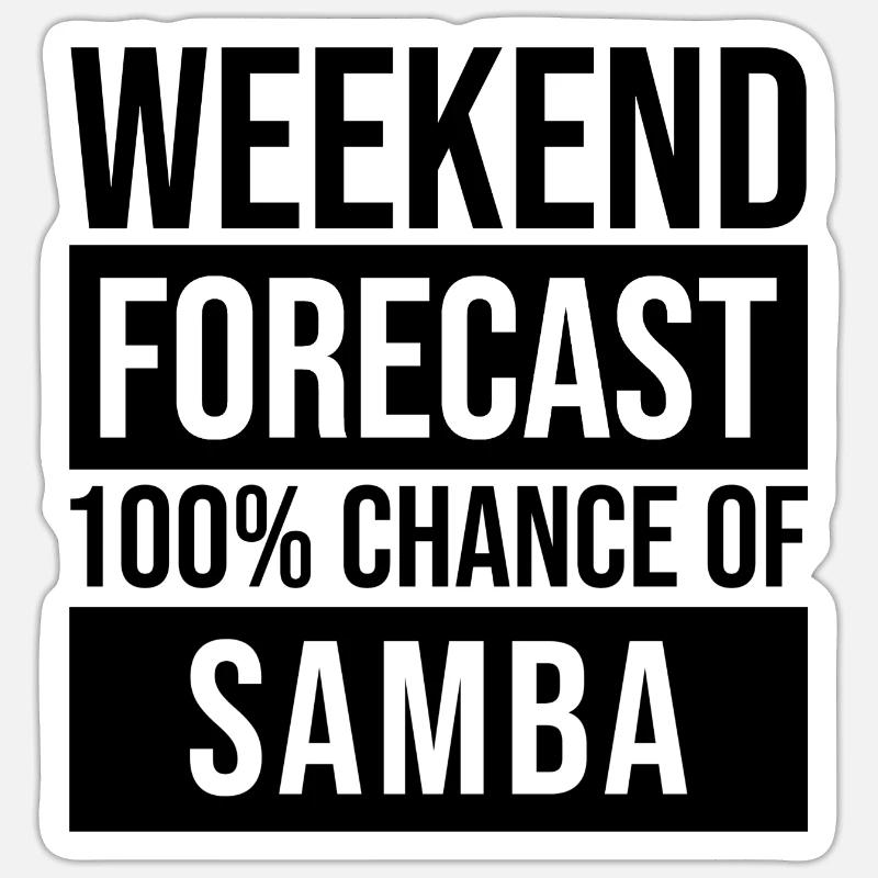 Samba - Sticker taille S (10 x 10 cm) - blanc mat