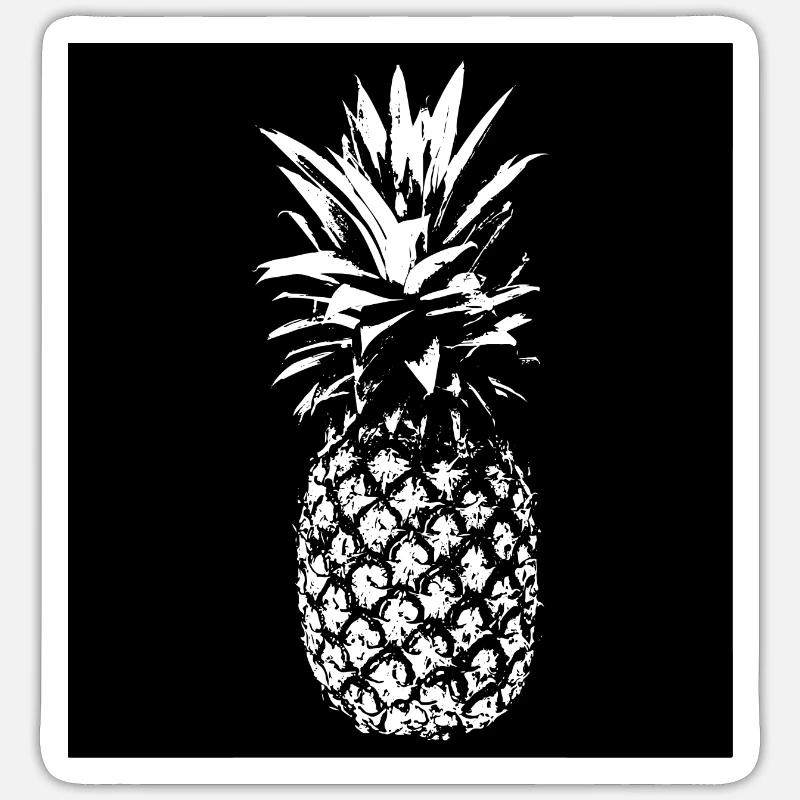 Ananas - Sticker Größe S (10 x 10 cm) - Mattweiß