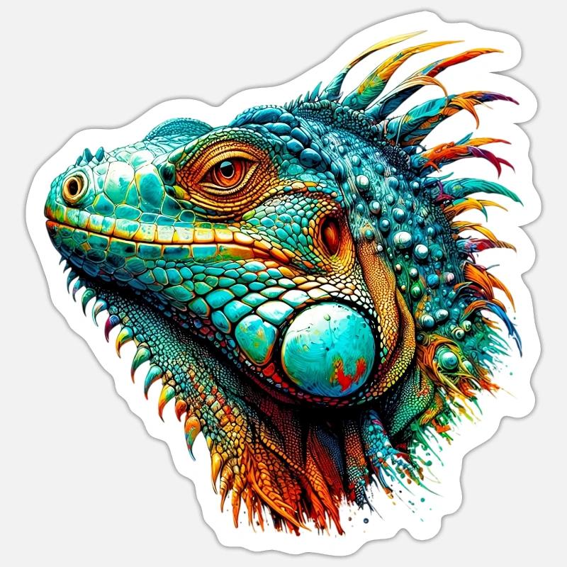 Iguana - Sticker size S (10 x 10 cm) - white matte