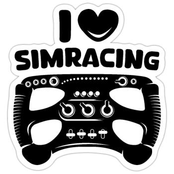 i love simracing Gaming Sim Racer Logo Herz Symbol - Sticker Größe S (10 x 10 cm) - Mattweiß - Vorne