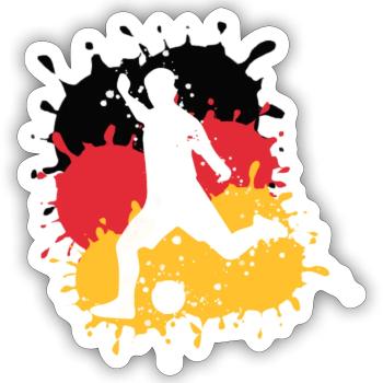 Fußball, Deutschland,Flagge, Fußballer,Graffiti - Sticker Größe S (10 x 10 cm) - Mattweiß - Vorne