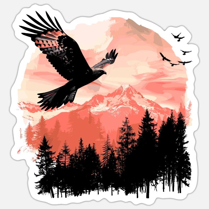 Roter Milan Vogel Greifvogel - Sticker Größe S (10 x 10 cm) - Mattweiß