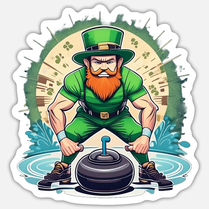 St. Patrick's Day Kleeblatt Curling Sticker Größe S (10 x 10 cm)