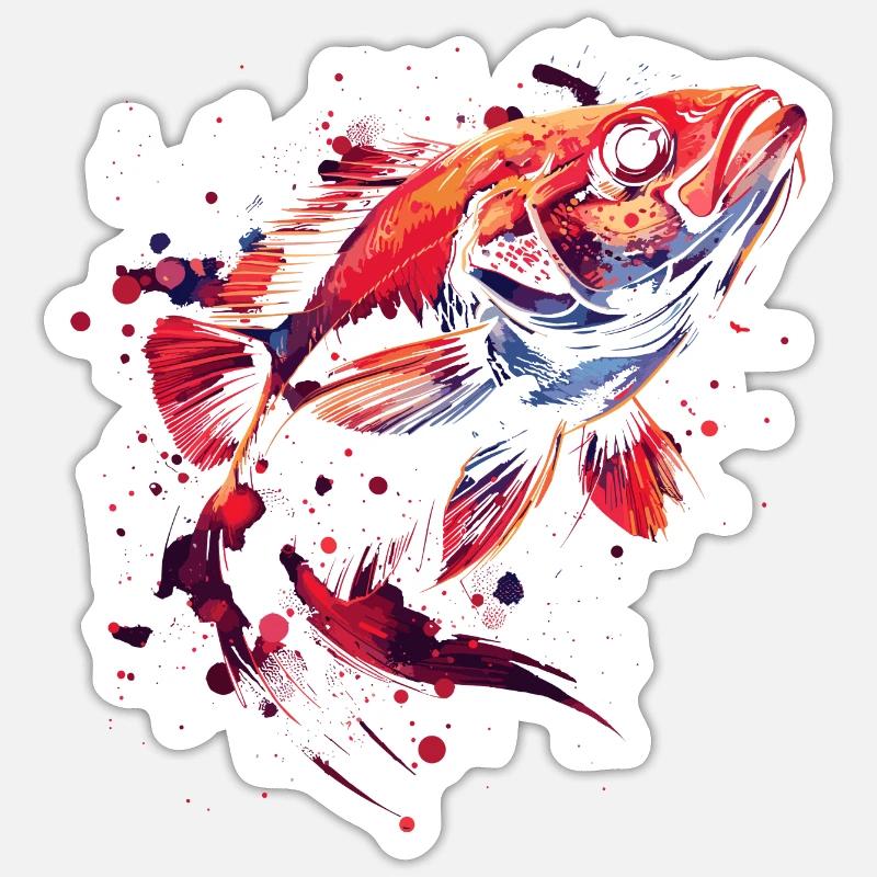 Fish - Sticker size S (10 x 10 cm) - white matte