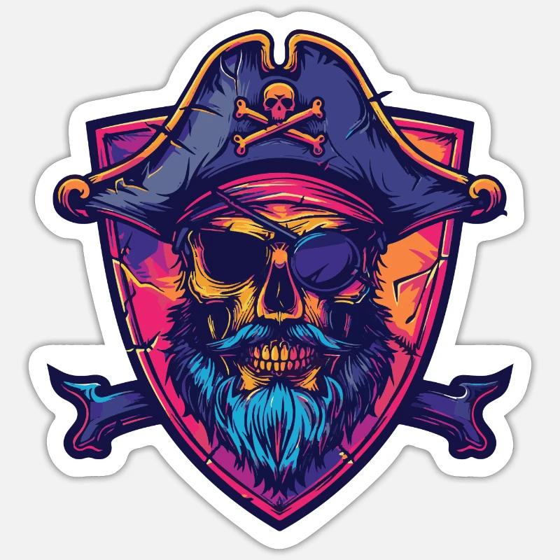 Pirate Skull - Sticker size S (10 x 10 cm) - white matte