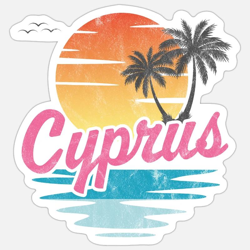 Chypre - Sticker taille S (10 x 10 cm) - blanc mat