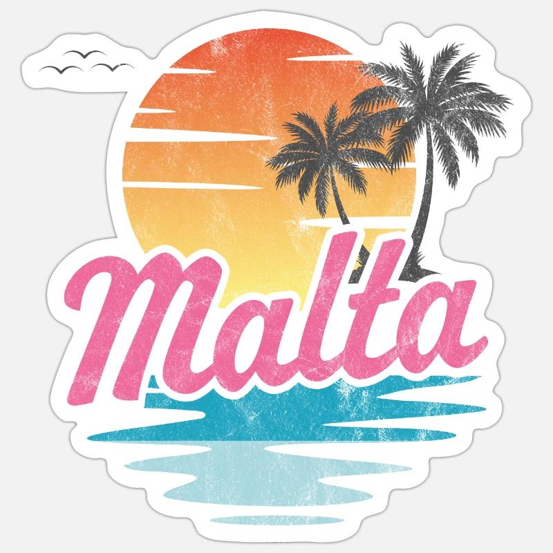 Malte - Sticker taille S (10 x 10 cm) - blanc mat