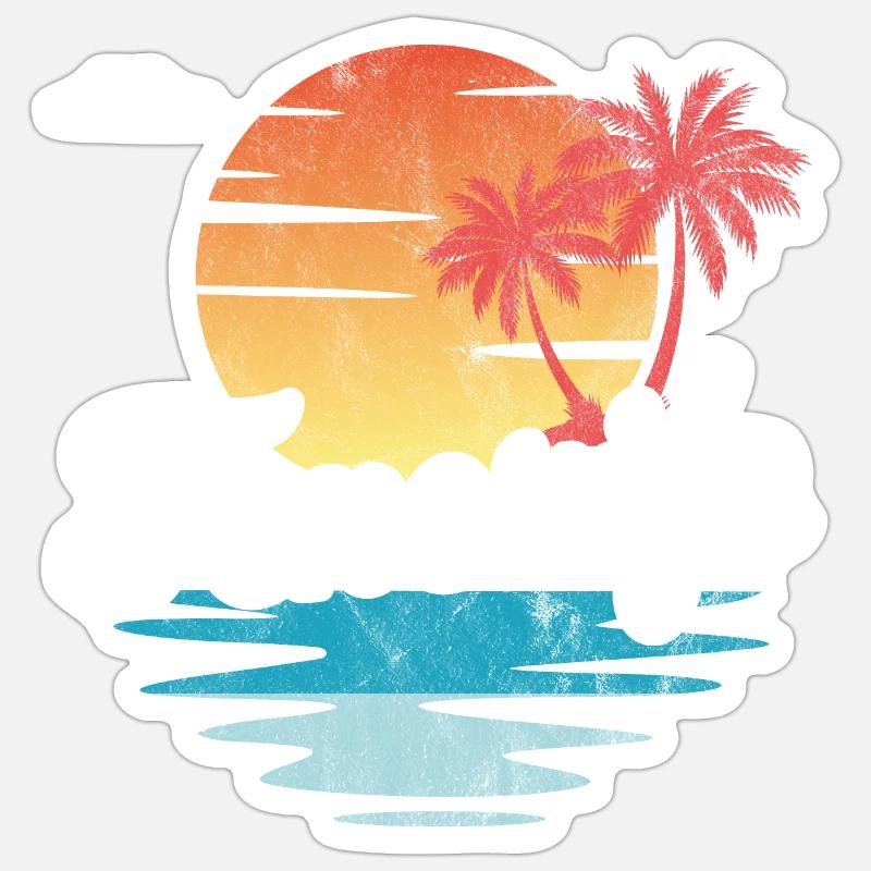 Ténérife - Sticker taille S (10 x 10 cm) - blanc mat