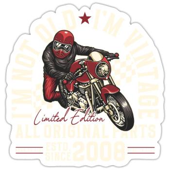 2008 Jahrgang Vintage Motorrad Geburtstag Geschenk - Sticker Größe S (10 x 10 cm) - Mattweiß - Vorne
