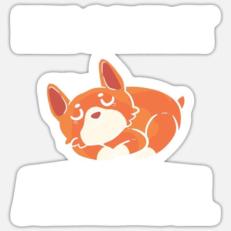 Corgi - Sticker Größe S (10 x 10 cm) - Mattweiß