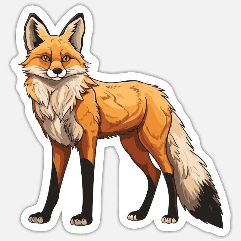 Fuchs Tier - Sticker Größe S (10 x 10 cm) - Mattweiß
