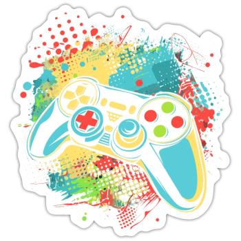 Gamepad - Sticker size S (10 x 10 cm) - white matte - Front