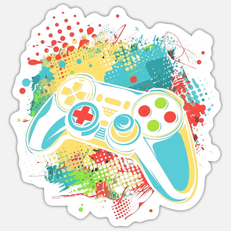 Gamepad - Sticker Größe S (10 x 10 cm) - Mattweiß