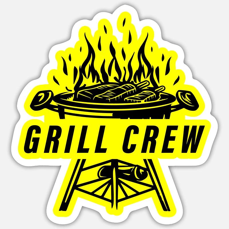 Grill Crew Grilling - Sticker size S (10 x 10 cm) - white matte