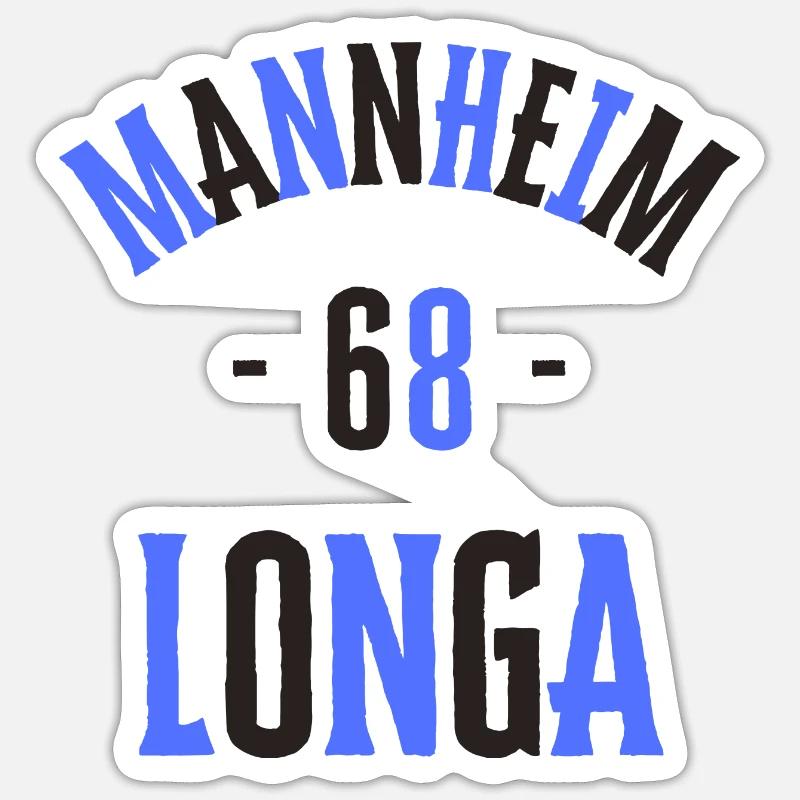 Mannheim 68 Longa - Sticker size S (10 x 10 cm) - white matte