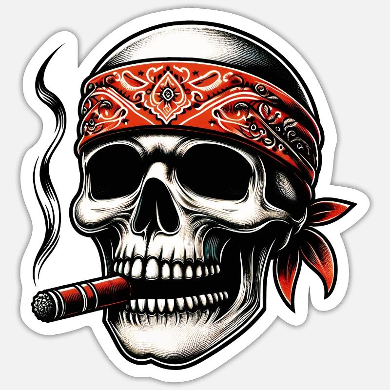 Crâne de la liberté - Sticker taille S (10 x 10 cm) - blanc mat