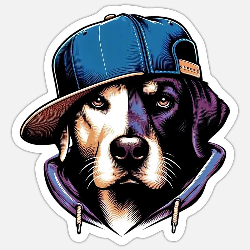 Chien - Sticker taille S (10 x 10 cm) - blanc mat