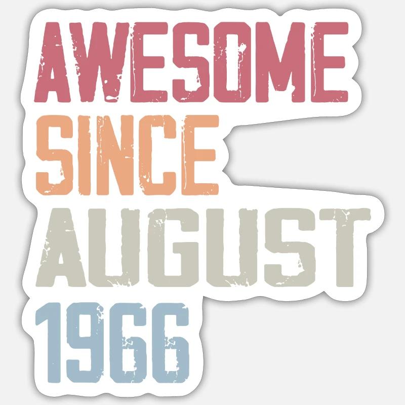1966 August - August 1966 Geburtstagsgeschenk Sticker Größe S (10 x 10 cm)