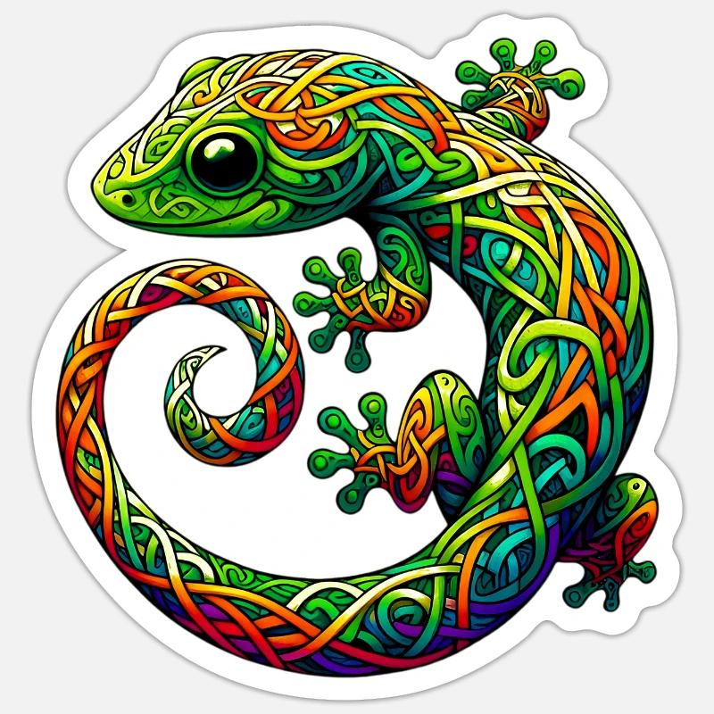 Gecko - Sticker taille S (10 x 10 cm) - blanc mat