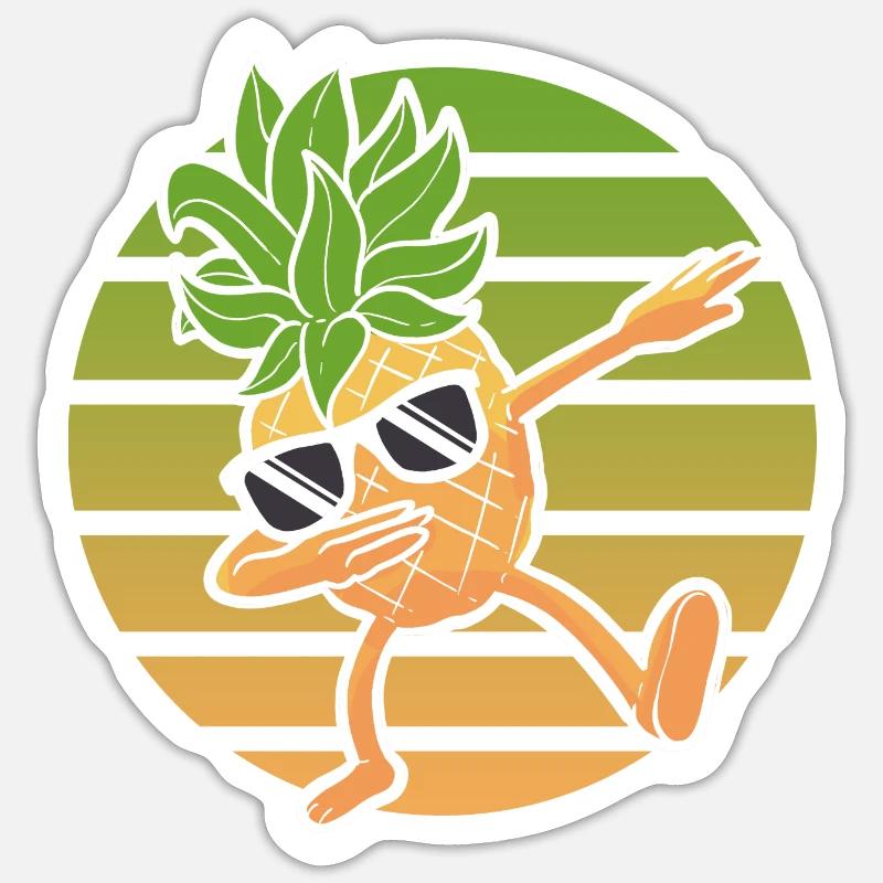 Ananas - Sticker taille S (10 x 10 cm) - blanc mat