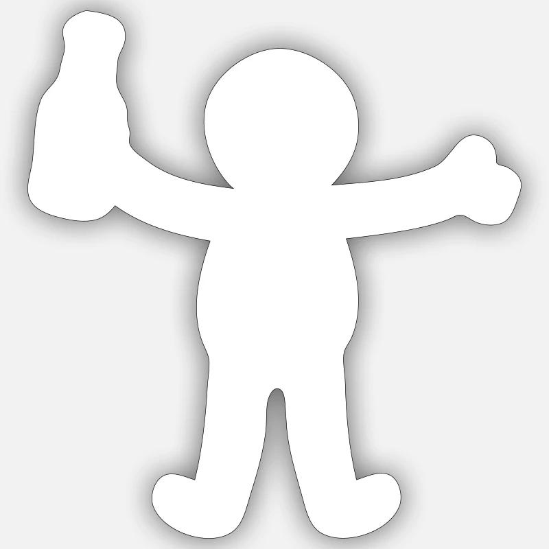 Bier Party Silhouette - Sticker Größe S (10 x 10 cm) - Mattweiß