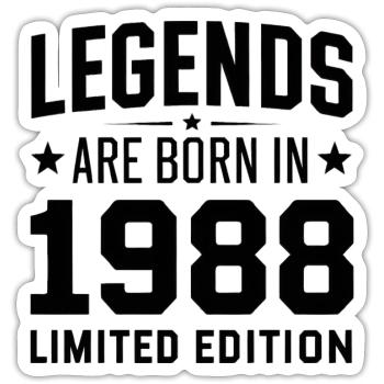 Legends Are Born In 1988 Limited Edition - Sticker Größe S (10 x 10 cm) - Mattweiß - Vorne