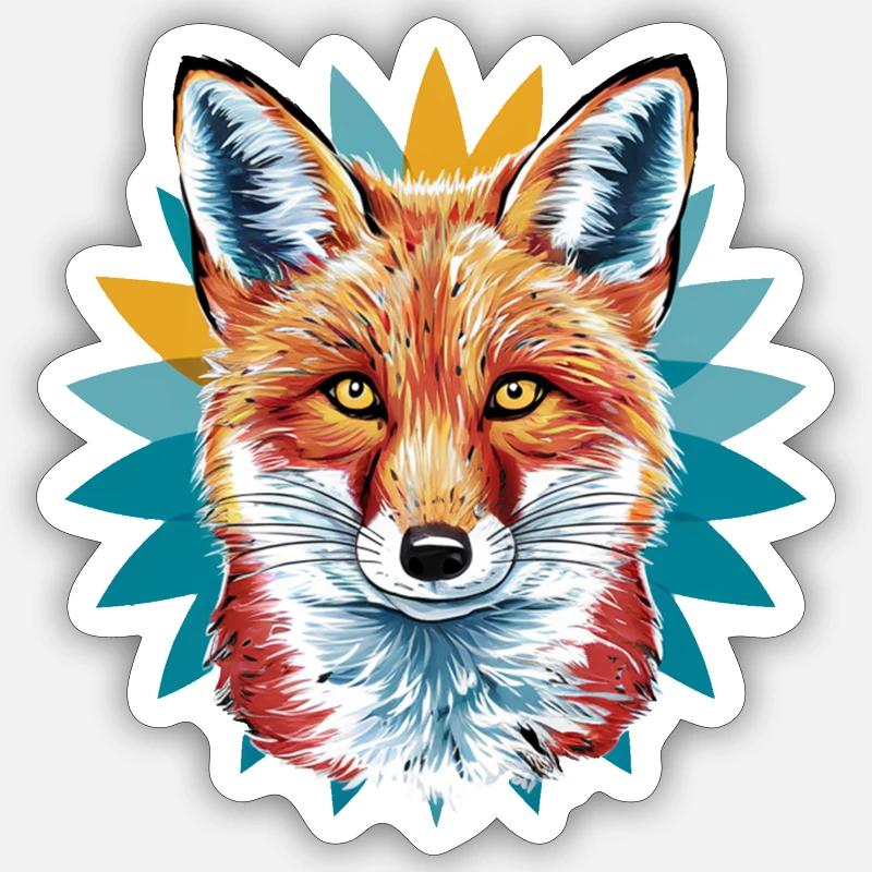 Fox - Illustration - Sticker size S (10 x 10 cm) - white matte