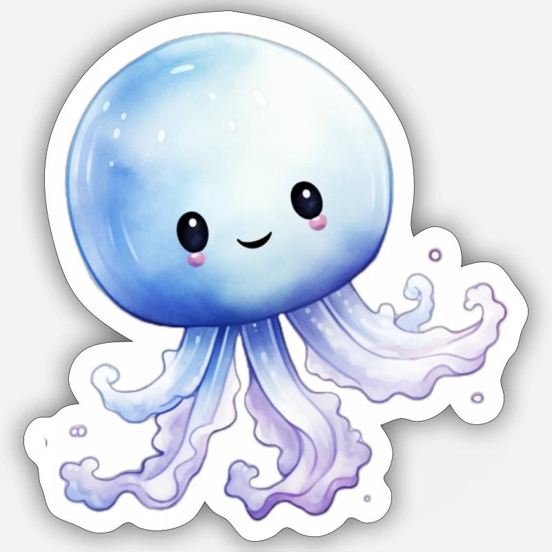 Class Animal: Jellyfish Class - Sticker size S (10 x 10 cm) - white matte