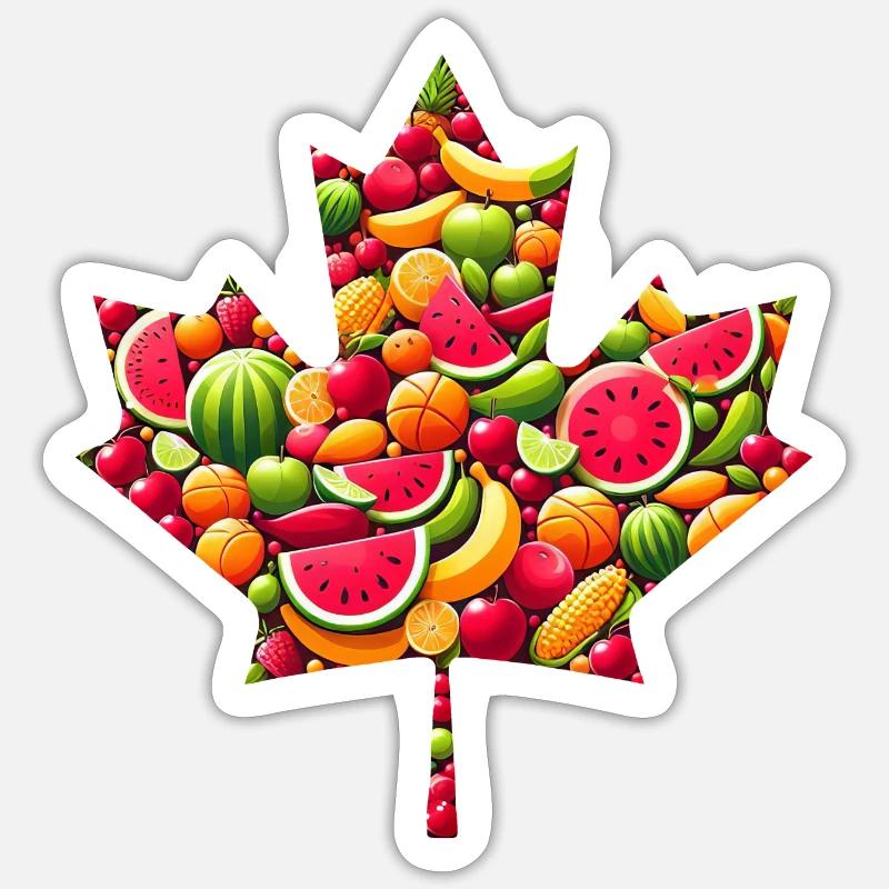 Canadian Maple Leaf Summer Fruit Melon Sticker size S (10 x 10 cm)