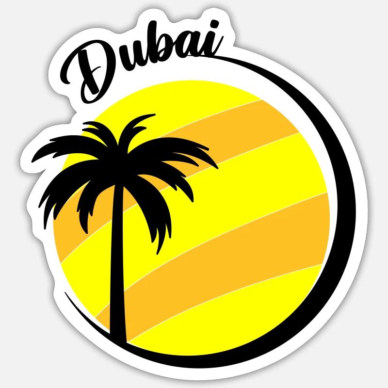 Dubaï - Sticker taille S (10 x 10 cm) - blanc mat