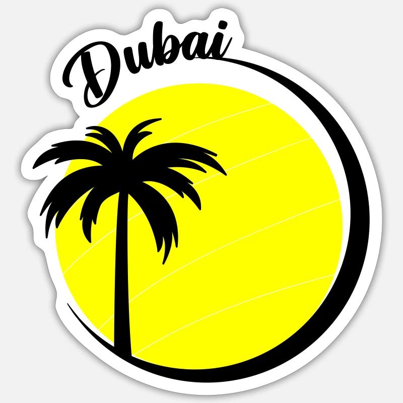 Dubaï - Sticker taille S (10 x 10 cm) - blanc mat