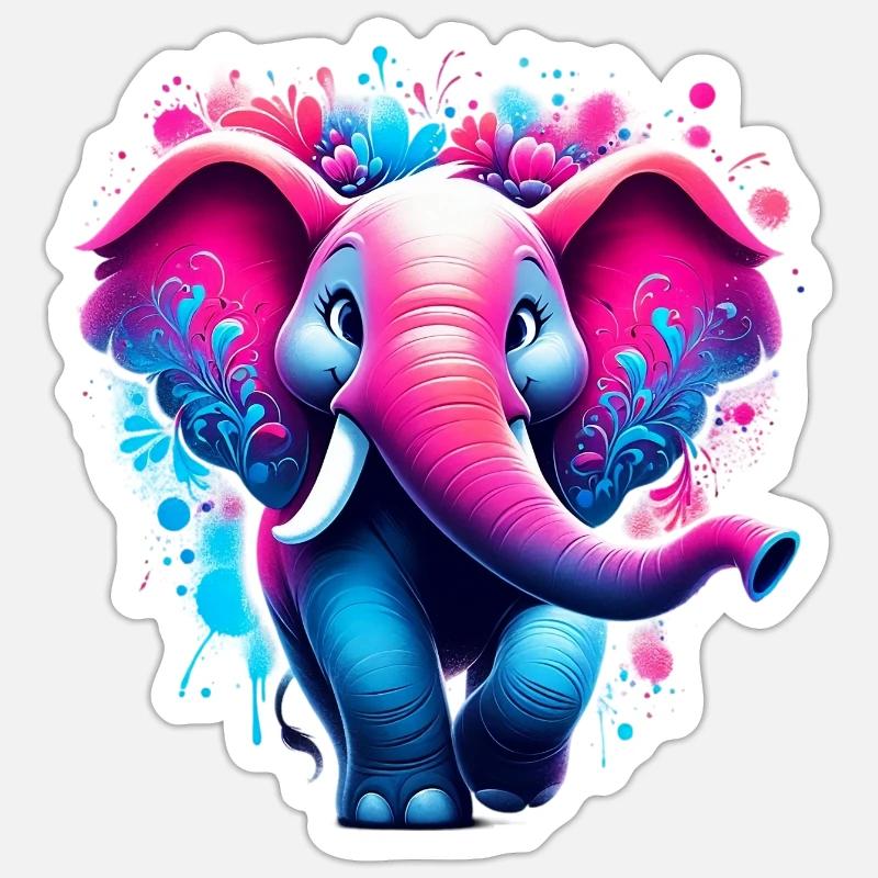 Elephant - Sticker size S (10 x 10 cm) - white matte