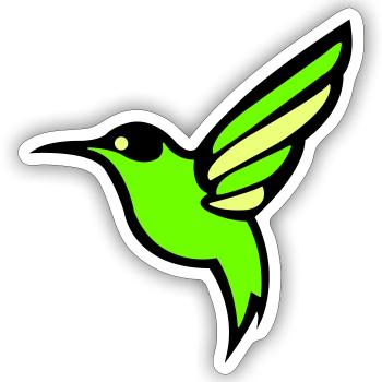 Silhouette d'oiseau colibri - Sticker taille S (10 x 10 cm) - blanc mat - Devant