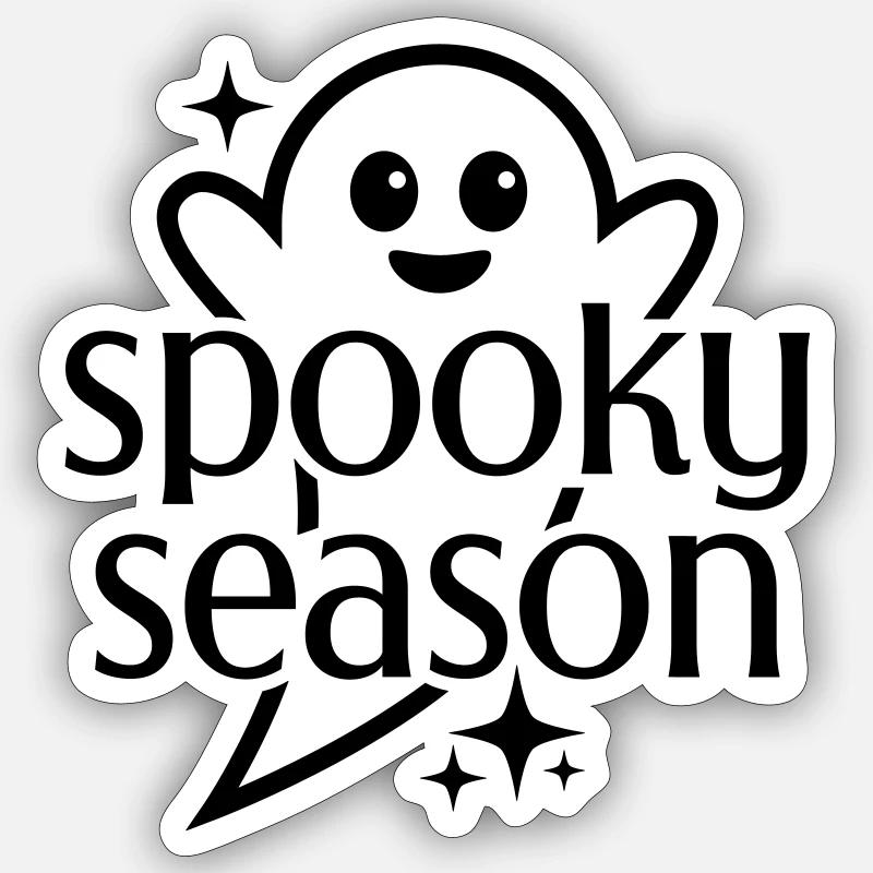 Spooky Season Ghost - Sticker size S (10 x 10 cm) - white matte
