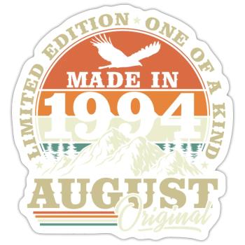 Août 1994 Vintage Rétro Anniversaire Vintage - Sticker taille S (10 x 10 cm) - blanc mat - Devant