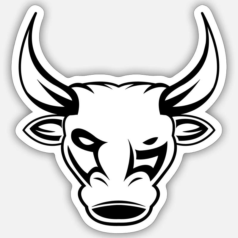 Bull Bull 1 - Sticker size S (10 x 10 cm) - white matte